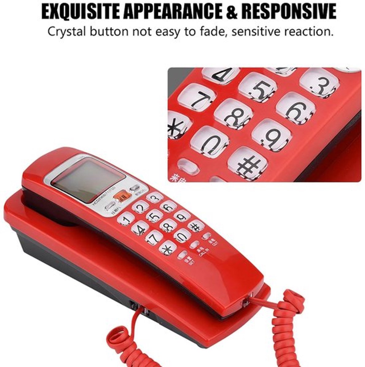 Retro Koordgebonden Telefoon voor Thuis en Kantoor
