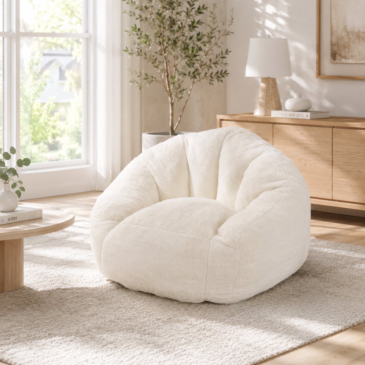 Zitzak - Relaxstoel - Comfortabele zitbank - Zitbank - Ergonomisch - Medium - Geen montage nodig - Beige