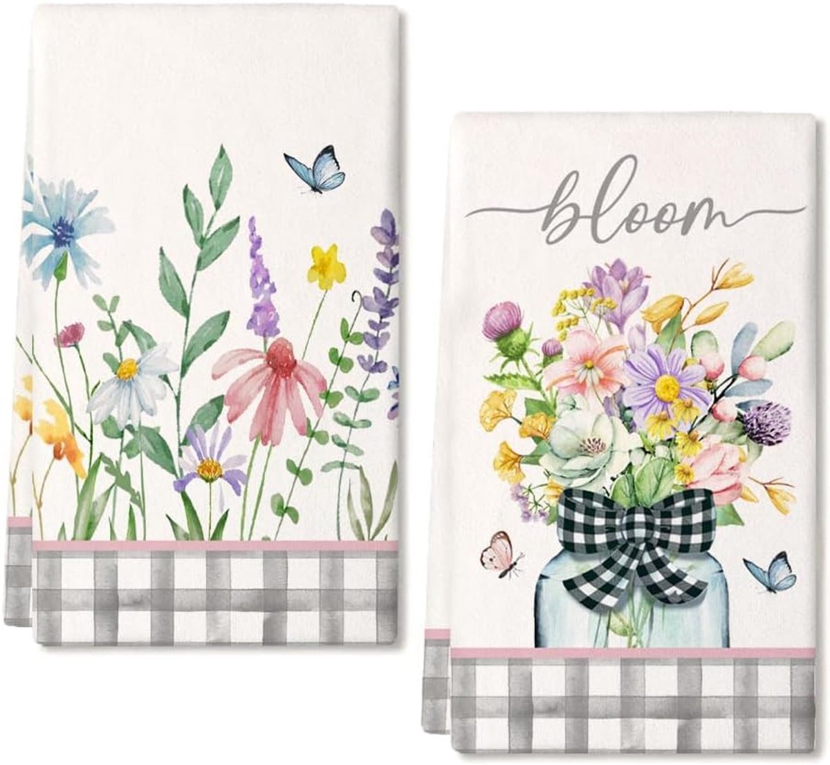 Keuken theedoeken 40 x 59 cm - bloemen ontwerp - decoratieve keukendoeken - perfect voor dagelijks gebruik - SnelShoppen