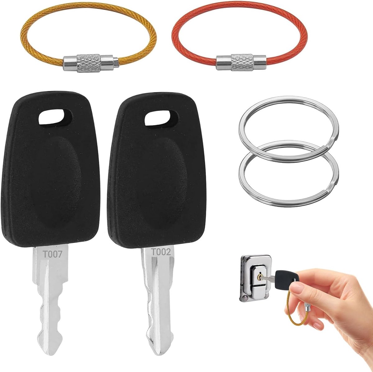 SnelShoppen - Set van 2 TSA Sleutels voor Handbagage - Universele Reissleutels van Staal met Grote Handgreep - Geschikt voor TSA002 en TSA007