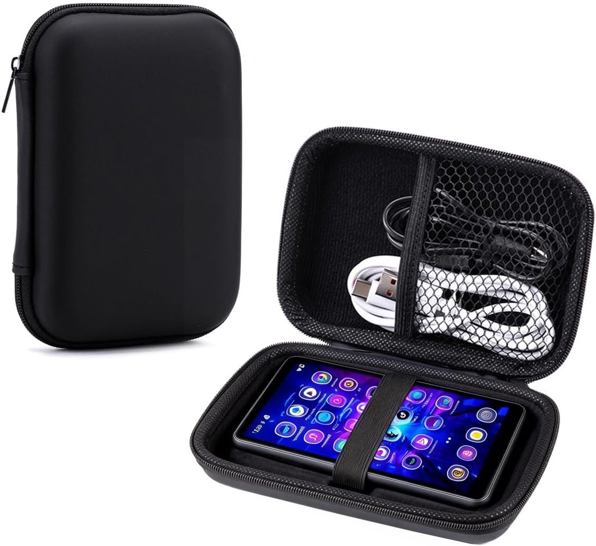 SnelShoppen - Draagtas voor 5 Inch MP3 MP4 Speler, Shockproof en Lichtgewicht EVA Beschermcase, Duurzaam en Perfect voor H11 en X56 Spelers, Ideaal vo