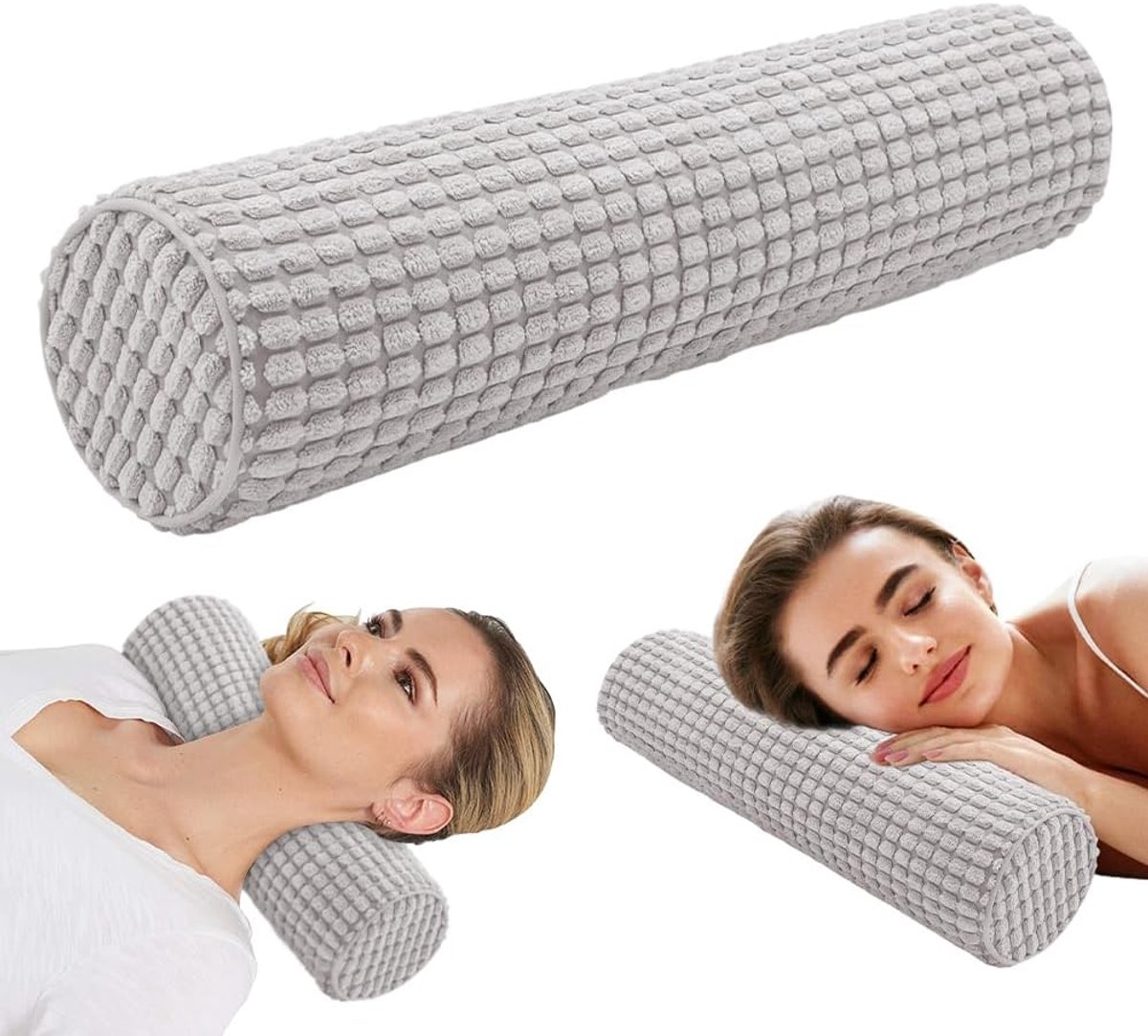 SnelShoppen - Ergonomische Neck Roll met Wasbare Cover, Memory Foam Nekrol 11 x 45 cm, Orthopedisch Kussen voor Nek en Knie, Ondersteunende Rol voor O
