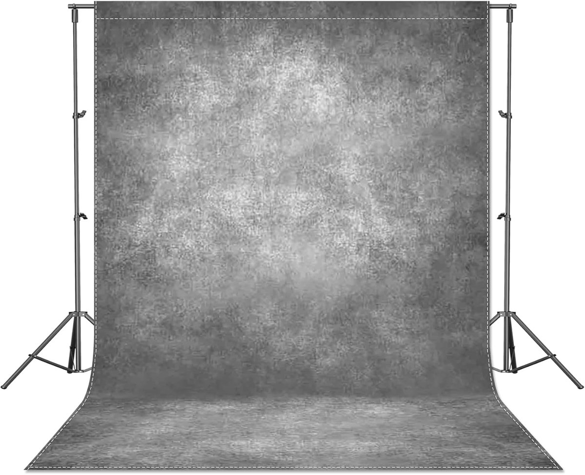 SnelShoppen - Fotografie Achtergrond 2.4 x 3m Grijs Abstract Textuur - Polyesters Doek voor Portret Fotoshoot, Volwassenen, Baby, Kinderen, Studio Pro