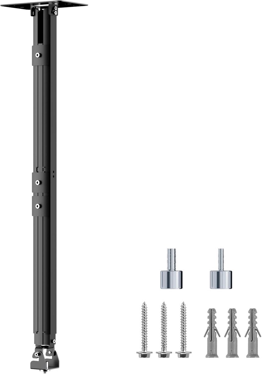 SnelShoppen - Projector Beugel Plafondmontage 360° Rotatable tot 13.6kg, Uitschuifbaar 78-125cm, Zwart, Geschikt voor Sloping Ceiling en Wandmontage