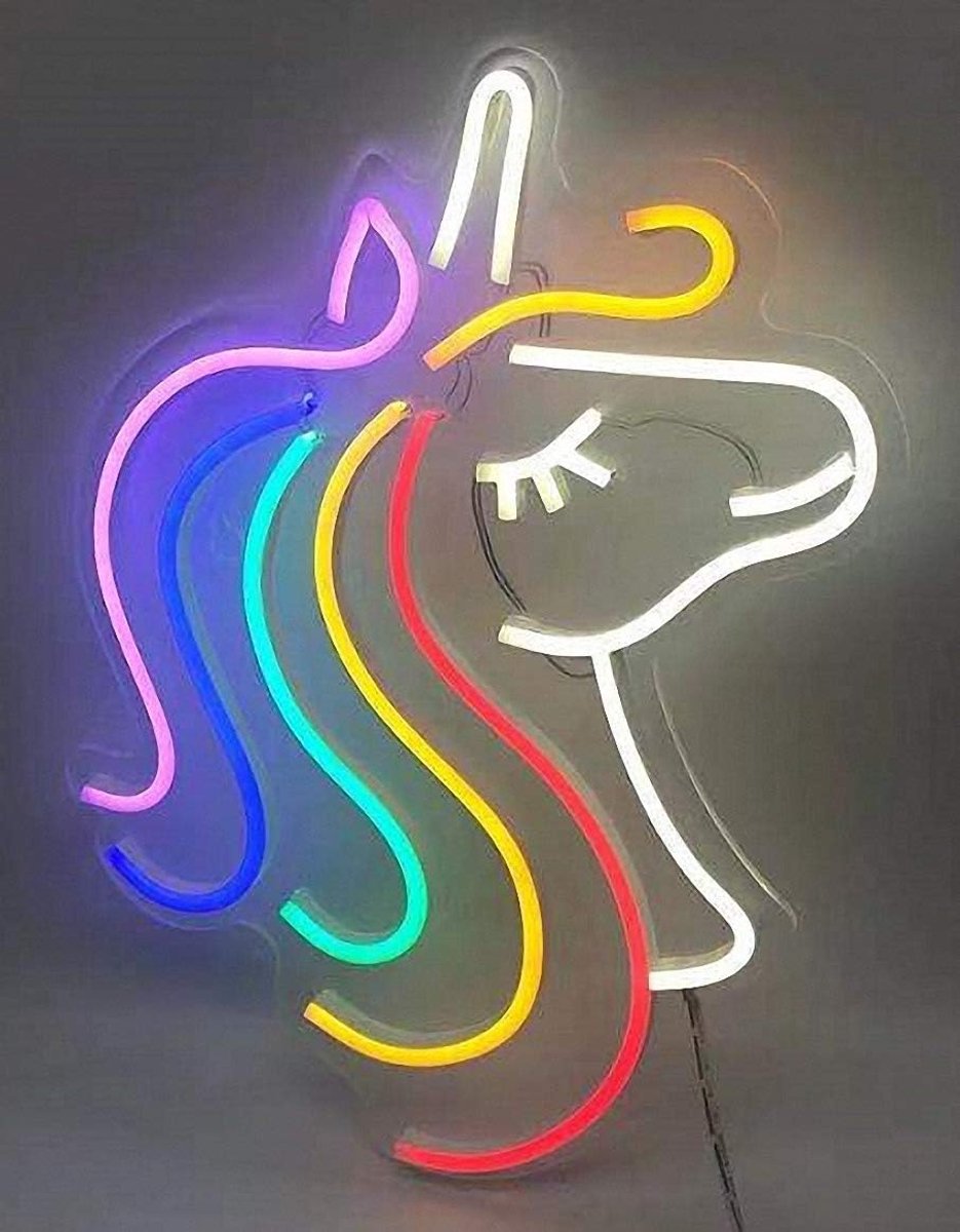 SnelShoppen - Neon Licht Sign LED Nachtverlichting USB Gevoed Decoratieve Verlichting voor Partytent, Bar, Pub, Club, Garage en Thuis, Regenboog Eenho