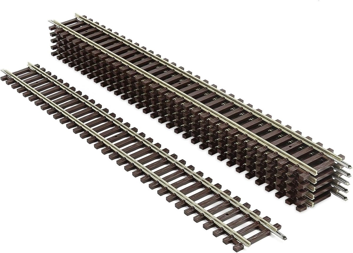 Model Spur H0 1:87 Code 100 19 Inch Rechte Rails van Koper en Nikkel met Connector voor Landschapsbouw (6/Pkg) - Perfect voor Modelbouw en Treinbanen
