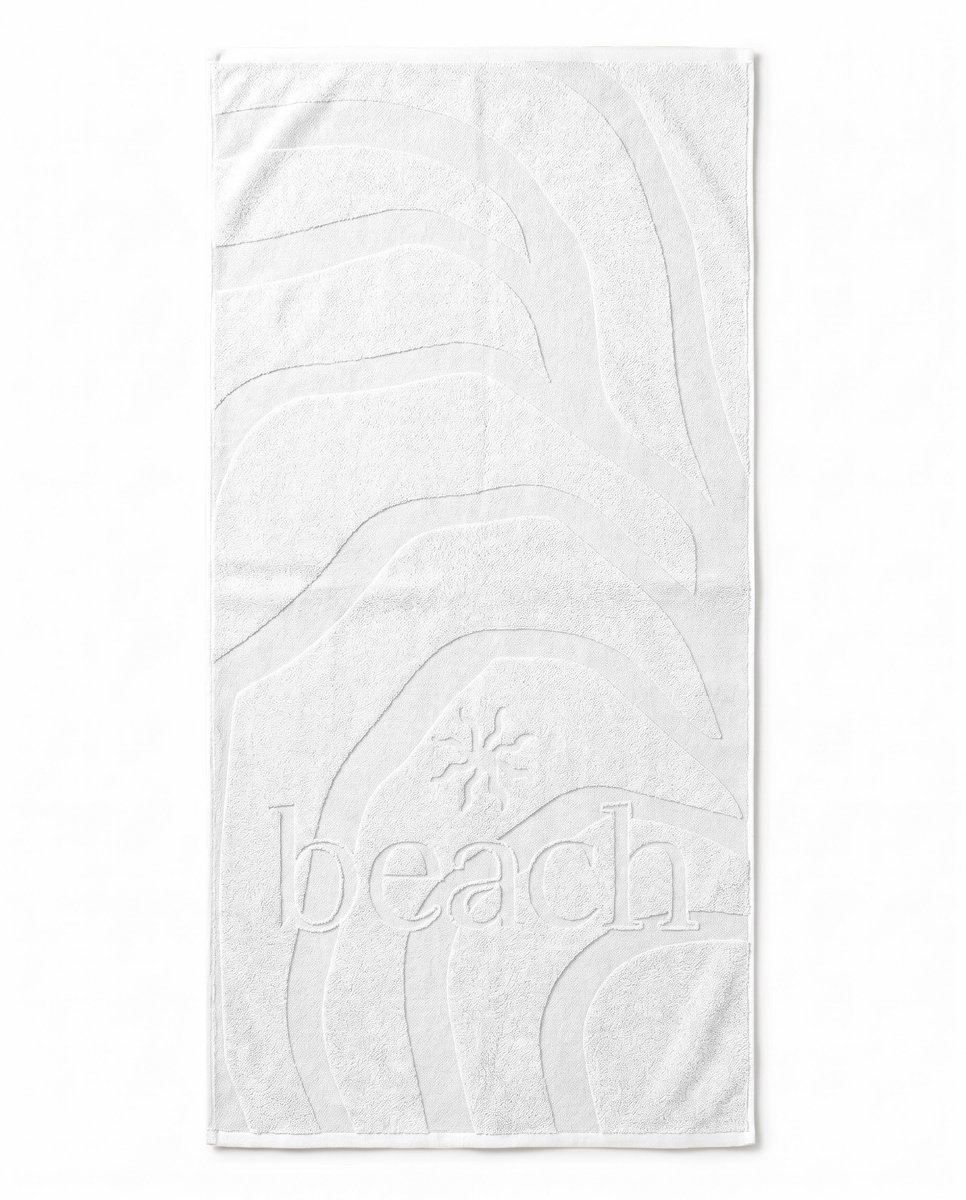 LINNICK Strandlaken Velours Katoen Sun Beach 100x200cm - white - Strandlaken Groot - Strandlaken 100x200 - Strandlaken Katoen - Strandlaken Beach