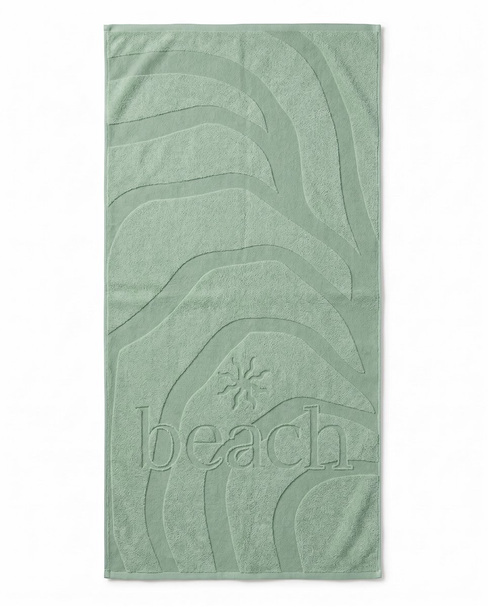 LINNICK Strandlaken Velours Katoen Sun Beach 100x200cm - light green - Strandlaken Groot - Strandlaken 100x200 - Strandlaken Katoen - Strandlaken Beach