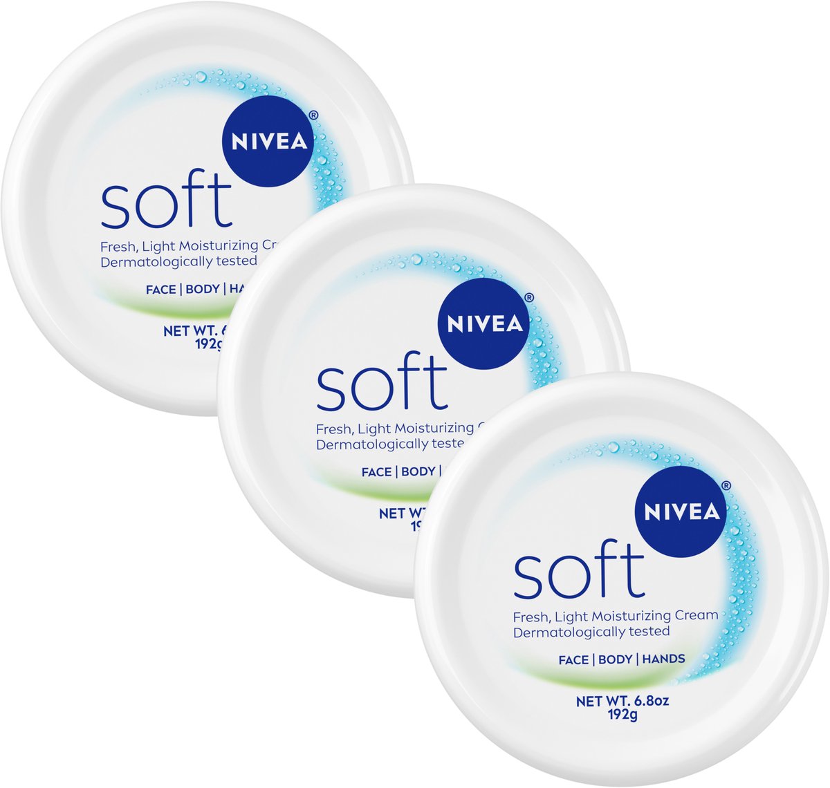 NIVEA Soft Bodycrème - Crème voor Lichaam en Gezicht - Hydraterende Gezichtscrème - Voordeelverpakking - 3 x 200 ml
