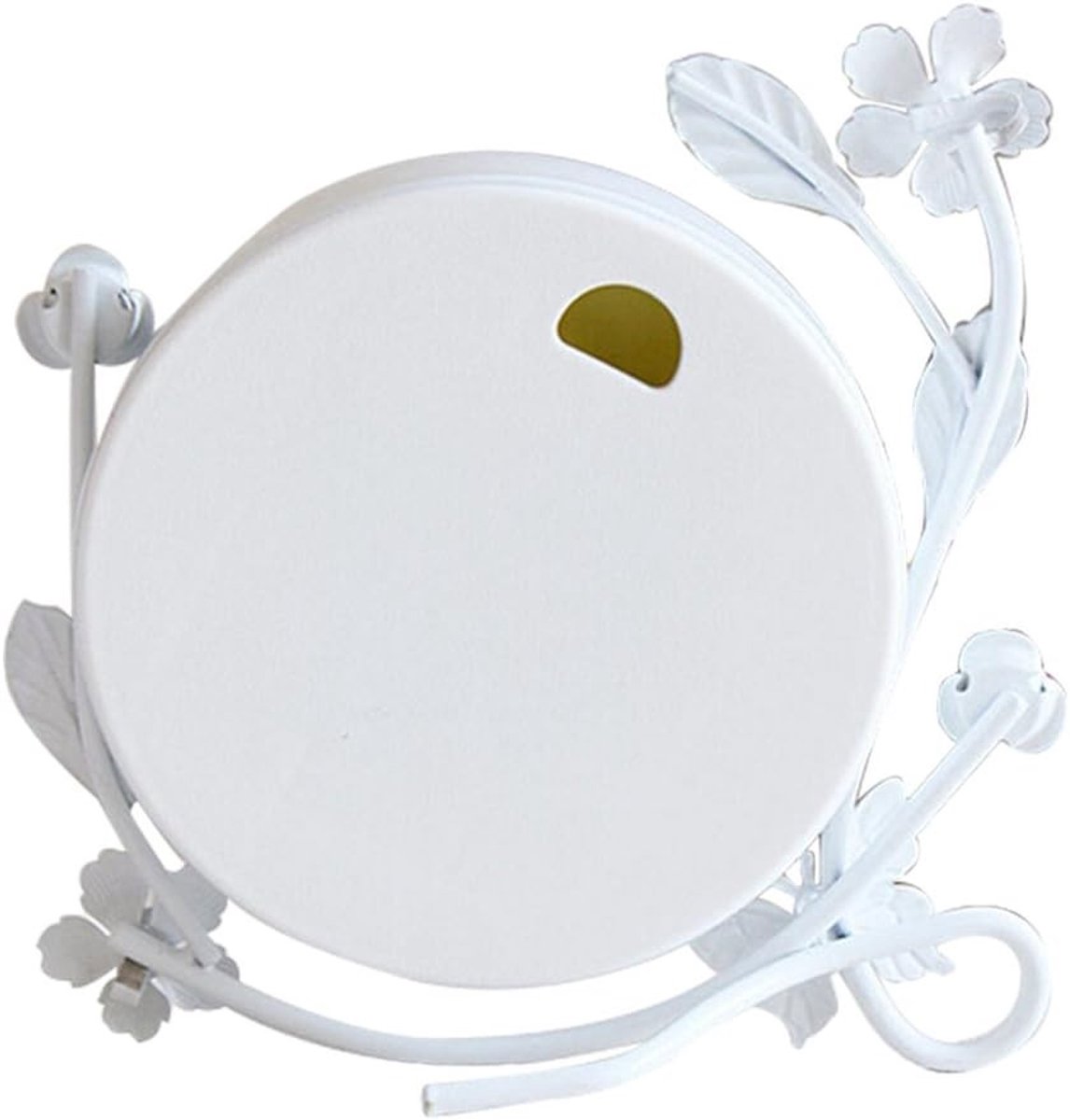 Rustieke IJzeren Mantelklok met Witte Bloemen voor Woonkamer en Slaapkamer - Stille Desktop Klok en Kunstzinnig Huisdecor