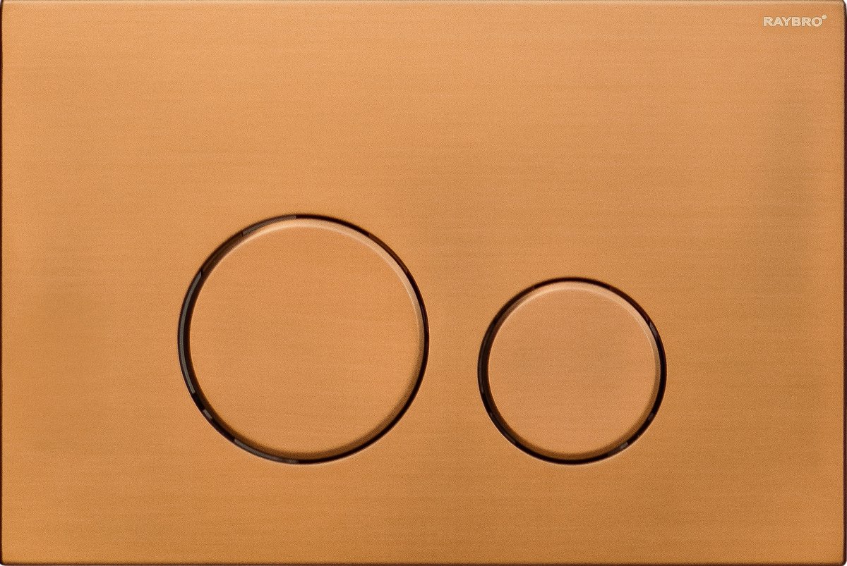 RAYBRO Cortado 75 - Brushed Copper - bedieningsplaat - druktoets wc - bedieningspaneel - Universeel - Geberit Delta inbouwreservoir (UP100) - Geberit Sigma (UP320 en UP300) - Rapotec - REZI, Kronenbach - JomoTech.