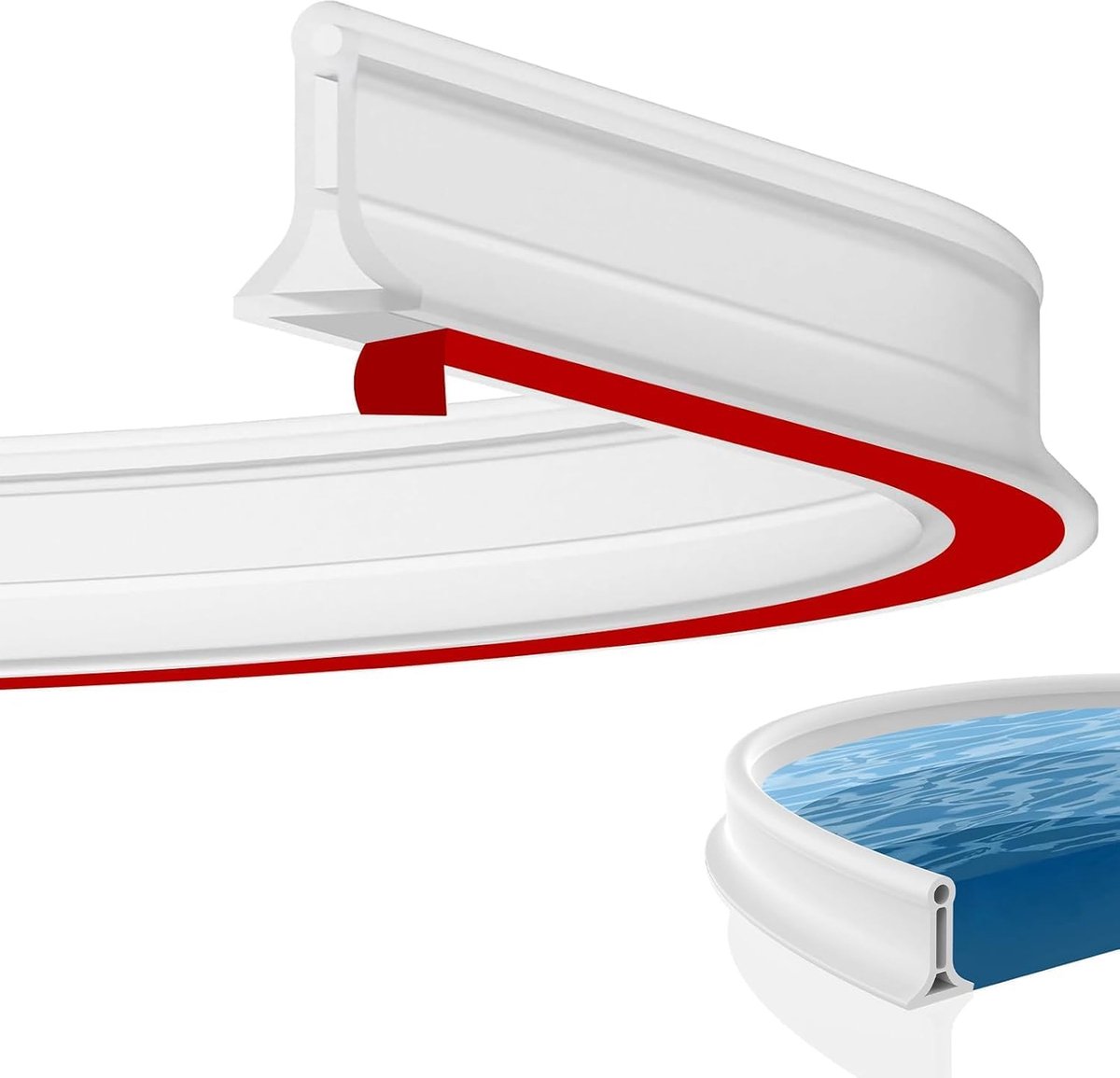 SnelShoppen - Zelfklevende Siliconen Douche Beschermstrip 100cm x 4cm x 3cm - Waterdicht, Flexibel en Snijdbaar voor Badkamer, Keuken en Toilet