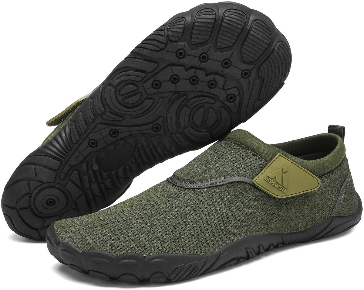 SnelShoppen - Badschoenen Uniseks voor Heren en Dames, Comfortabele Ademend Waterschoenen, EU 36-46, Groen, Ideaal voor Outdoor en Watersport
