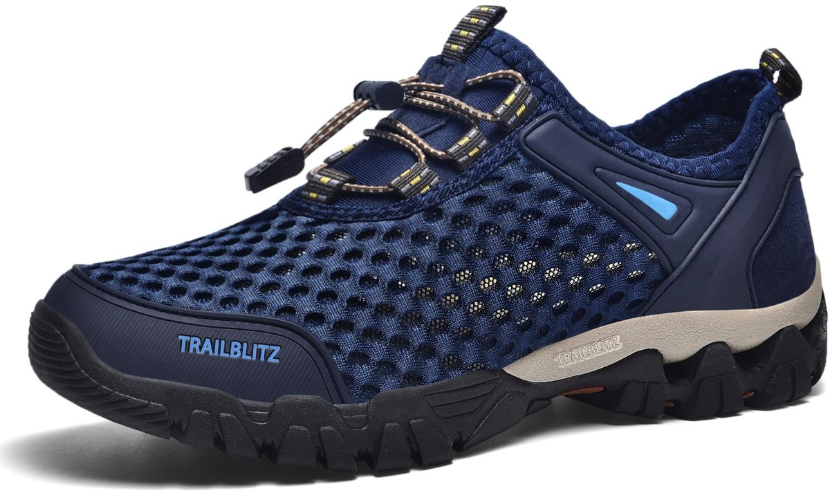 SnelShoppen - TRAILBLITZ Waterschoenen Heren Strandschoenen Zwemschoenen voor Outdoor, Wandelen, Trekking, Maat 44, Blauw, Ademend, Antislip