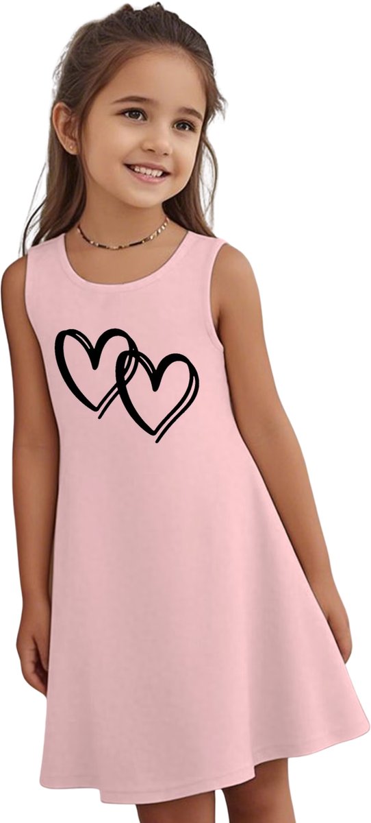 Currero Zomerjurk Meisjes Zomerjurken Kinderen Jurk Meisje Ibiza Stijl Sundress Kinderkleding 15-16 Jaar Roze