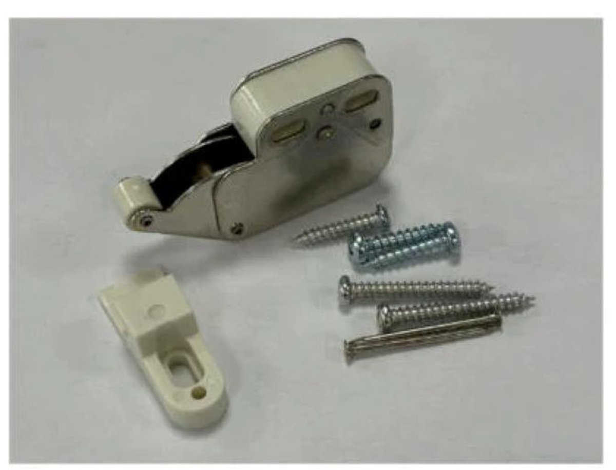Mack Druksnapper met Plaat 26x33x11 mm – Push to Open – Greeploze Kastdeur Sluiting