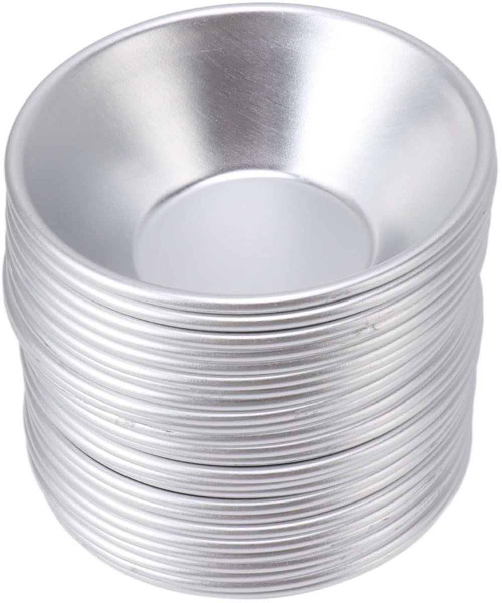 SnelShoppen - 25 Stuks Pastel Eitaart Bakbekers - Aluminium Taartvormen voor Cheesecakes, Nata Blikken Taarten en Muffins - Perfect voor Feesten, Keuk