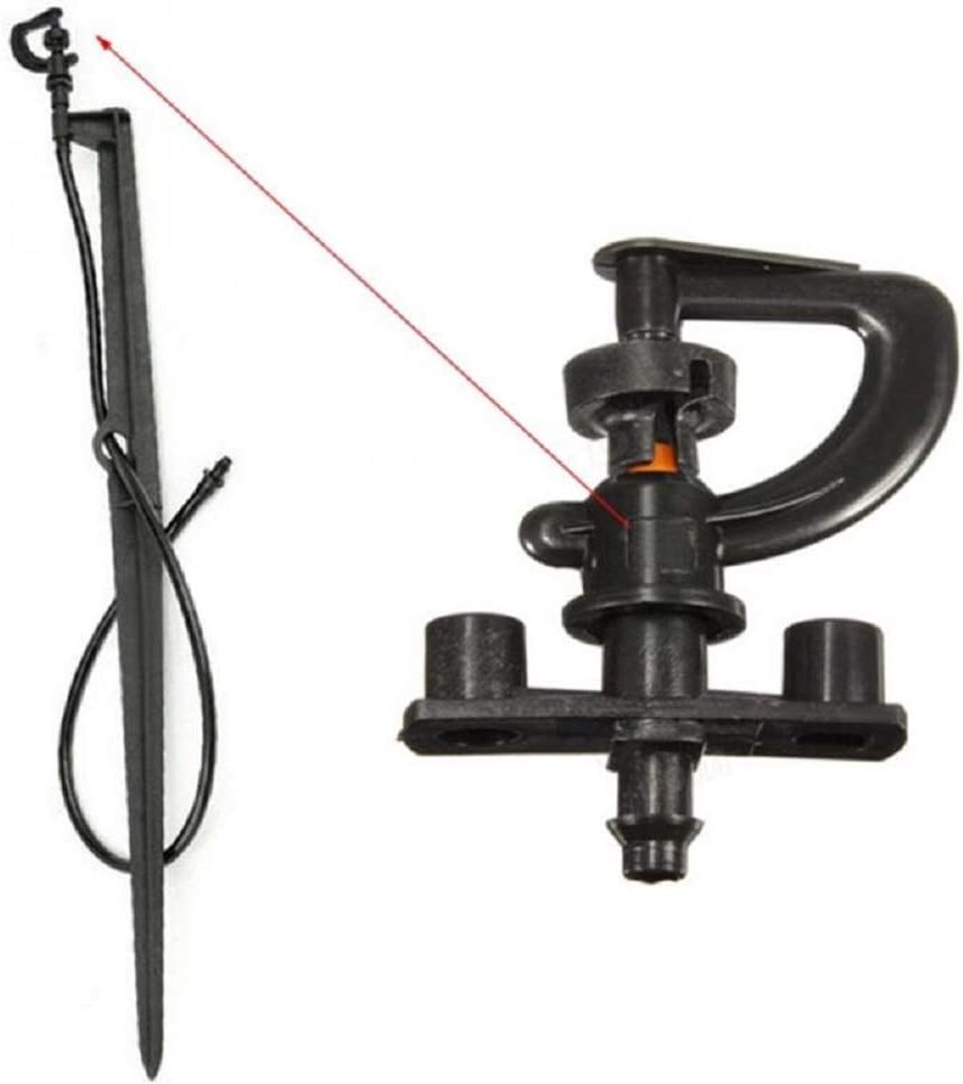 360 Graden Draaibare Misting Nozzle voor Tuinirrigatie - Micro Sprinkler Verbindingsset (12 Stuks) voor Efficiënte Waterbesparing en Optimale Plantverzorging