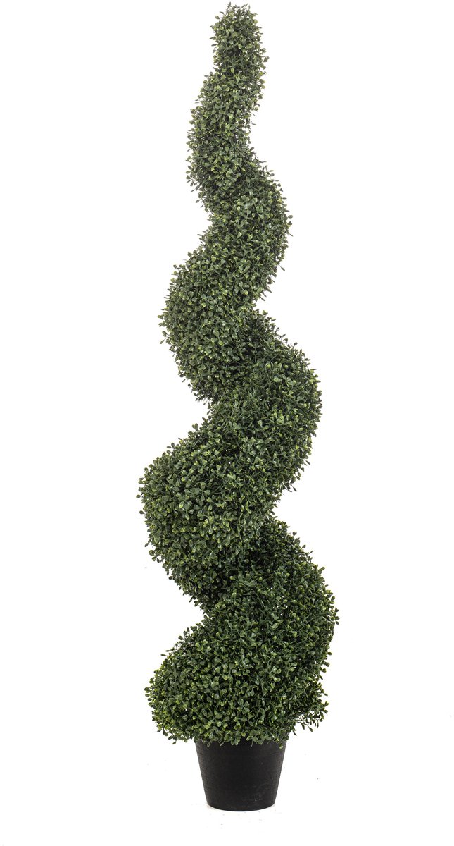 Emerald Kunstplant Buxus spiraal UV 150cm - Kunstplant voor binnen Groen