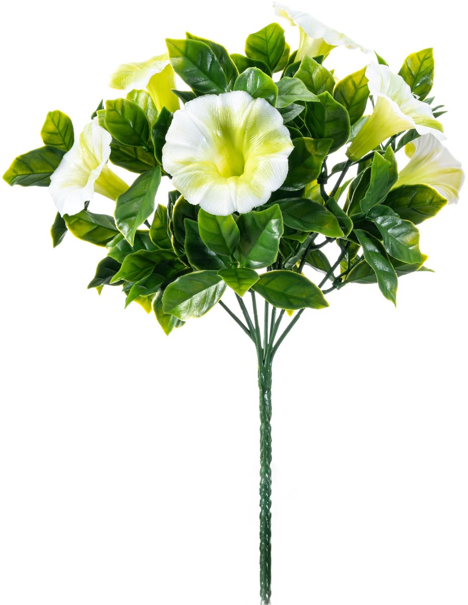 Emerald - Kunstplant Petunia UV 27cm wit - Kunstplant voor binnen