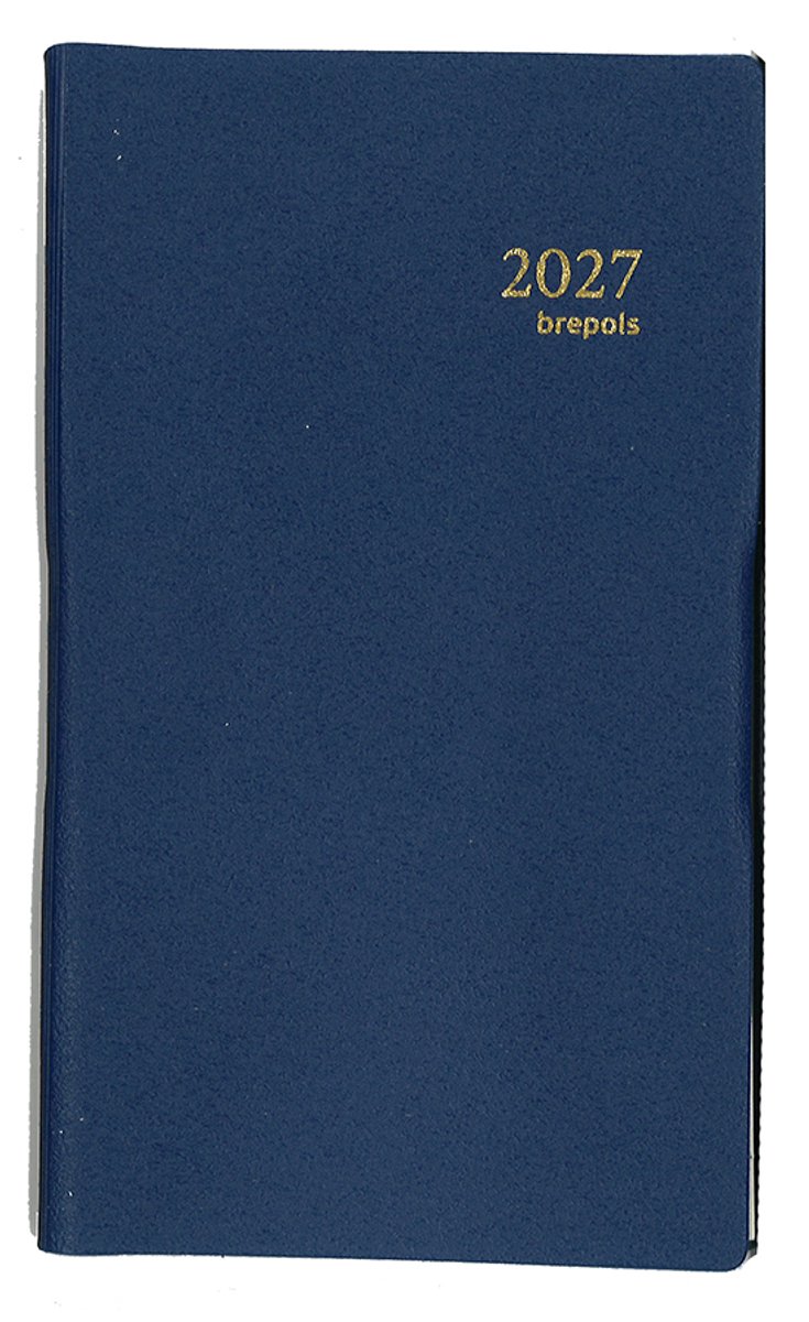 Brepols agenda 2027 - NOTAPLAN [0.716] - GENOVA - 1 week op 2 pagina's - Weekoverzicht - Blauw - 8,9 x 16 cm