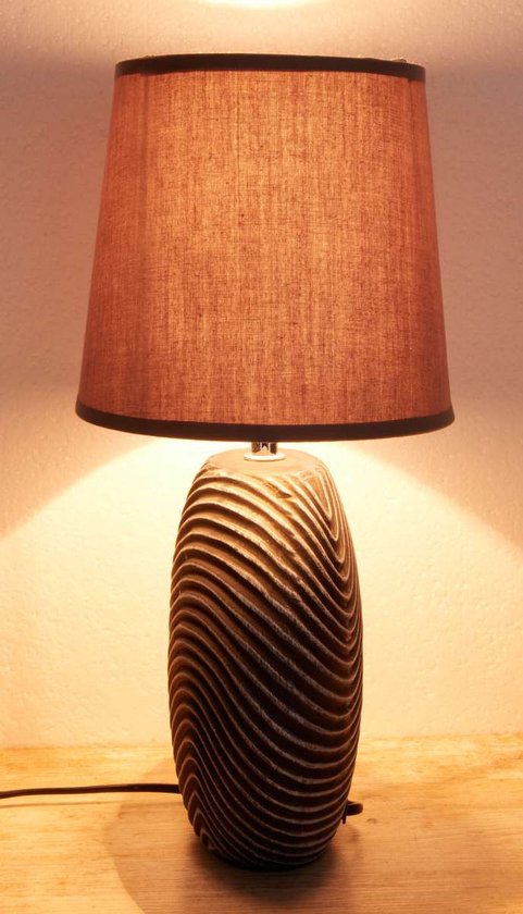 Lampes de table ou de chevet BRUBAKER Zen Garden , lot de 2 pièces, gris anthracite, pieds en céramique bicolore, finition mate, hauteur 38 cm