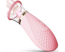 Klitoris-zuigvibrator, seksspeeltje met 3 zuig- en 9 likstanden, geschikt voor tepels en klitoris voor een snel orgasme; tongvibrator voor vrouwen en koppels, Sakura