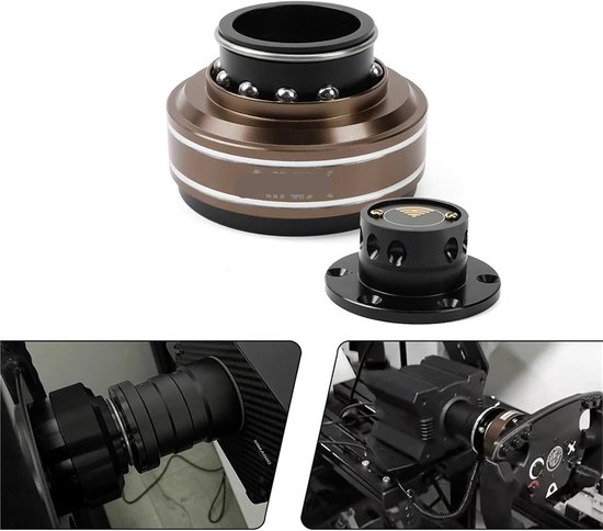 Stuurnaafadapter - Wielstuur adapter - Racesimulator spellen - Snelwissel functionaliteit - 70 mm 6-gaats - rood van Stuurnaafadapter — afbeelding 4