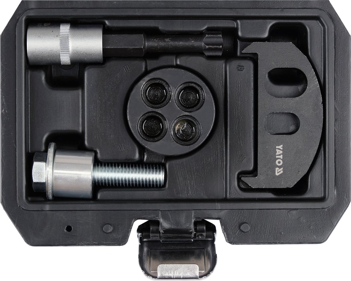 YATO Professionele Krukas & Vliegwiel Blokkeerset – 4-Delig – Voor BMW & Mini (2014–2017) – B37, B38, B47 Motoren (1.2L, 1.5L, 2.0L) – Inclusief Opbergkoffer