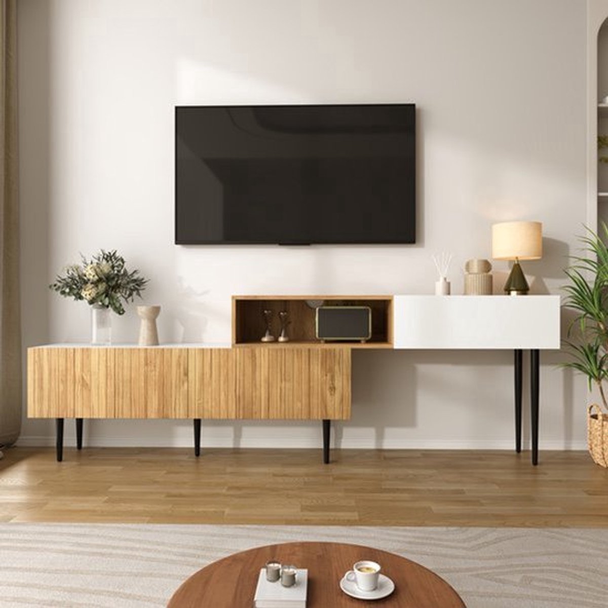 Tv-meubel – TV-kast – TV-dressoir – TV-meubels – TV-kasten – Modulair Twee-delig Ontwerp –