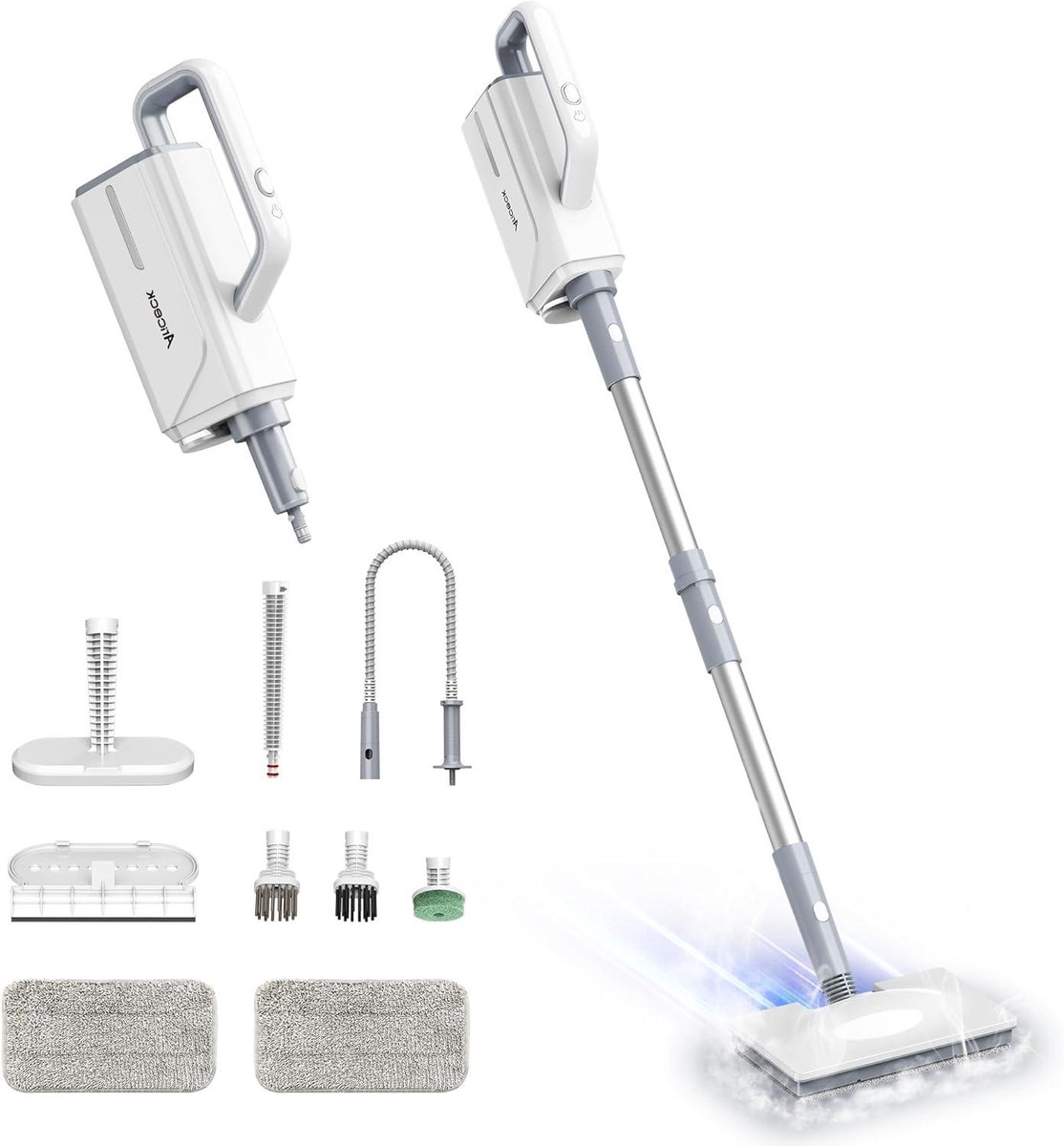 Stoomreiniger - Vloerreiniger - Diepe Ontsmetting - Snel opwarmend - 360 ml tank - Wit