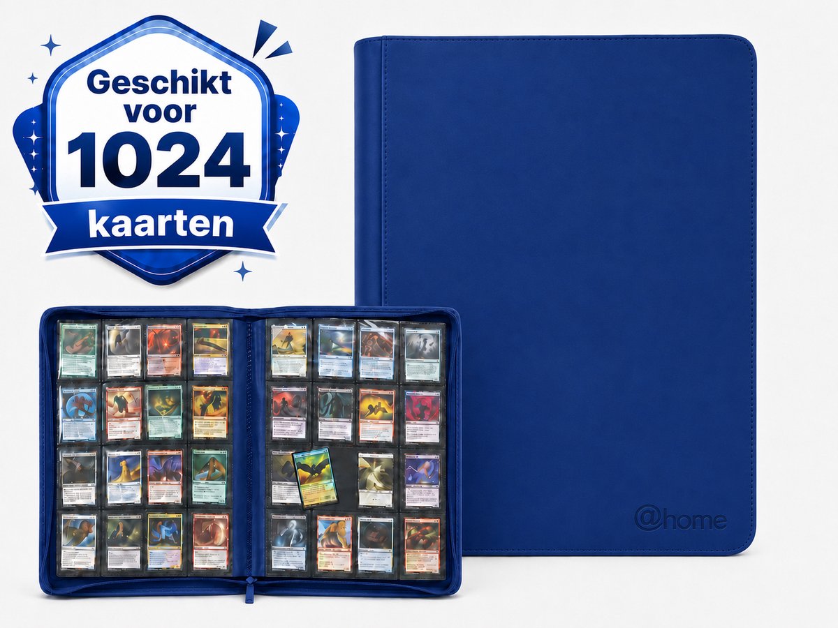 1024 4x4 Pocket Trading Card Binder-Blauw-Verzamelmap voor Pokémon, MTG, TCG Kaarten
