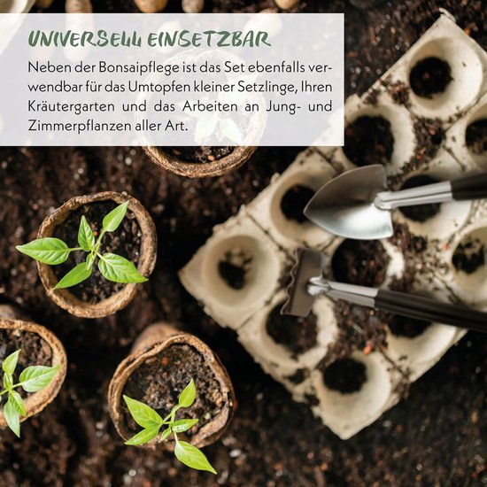 Dailygoods- Bonsai Gereedschap 13-delige Starterset - Tuingereedschap - Opbergtas - Kamerplanten - Bonsai Kweek - Professionele Verzorging van Dailygoods — afbeelding 2