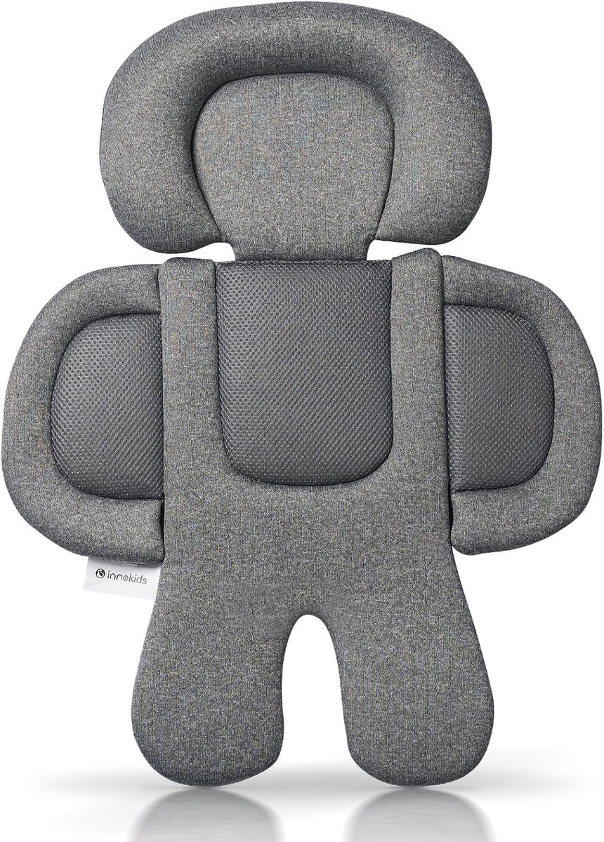 SnelShoppen - Babyautozitje Inzetstuk Pasgeborenen Hoofdsteunkussen Lichaamsondersteunkussen Baby Autostoelen Kinderwagens Diepgrijs