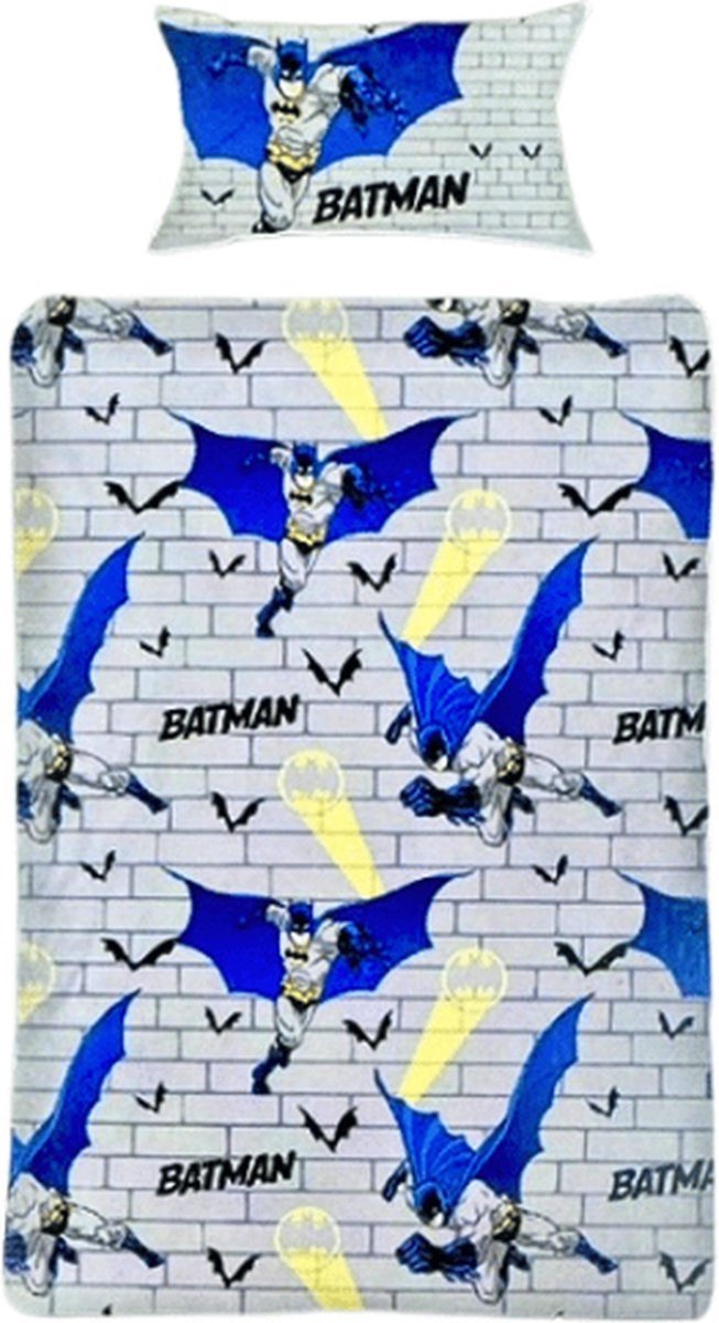 Batman - Dekbedovertrek - Eenpersoons - Grijs - Bat-Man - 1-persoons
