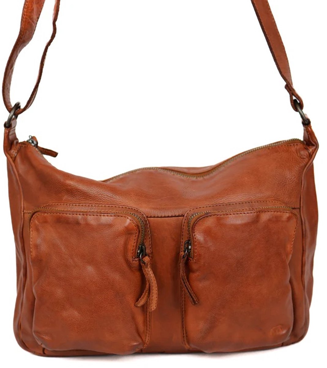 Bear Design Fay Leren Schoudertas - Cognac