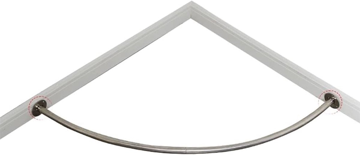 Kledingrek hoek - Wandrek staaf - Ruimte organiseren - Roestvrij staal - 100x100cm - Zilver
