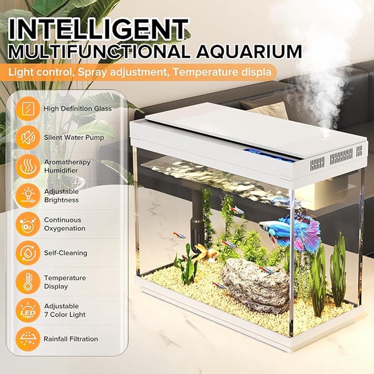 vigor sports Klein Aquarium Complete Set met LED Verlichting thumbnail 2