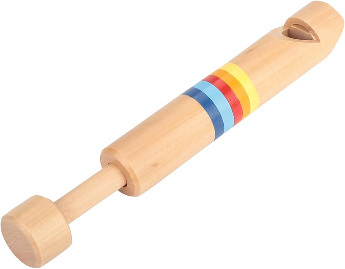 Houten Fluit - Schuiffluit Muziekspeelgoed - Muziek Leren - Handgemaakt Educatief Speelgoed - 17 cm - Houtkleur