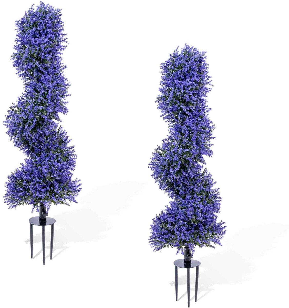 CORE Kunstmatige Lavendel Spiralboom - Set van 2 stuks - 90cm hoog - Realistische Kunstplanten - UV-bestendig & Weerbestendig - 25x25x90cm