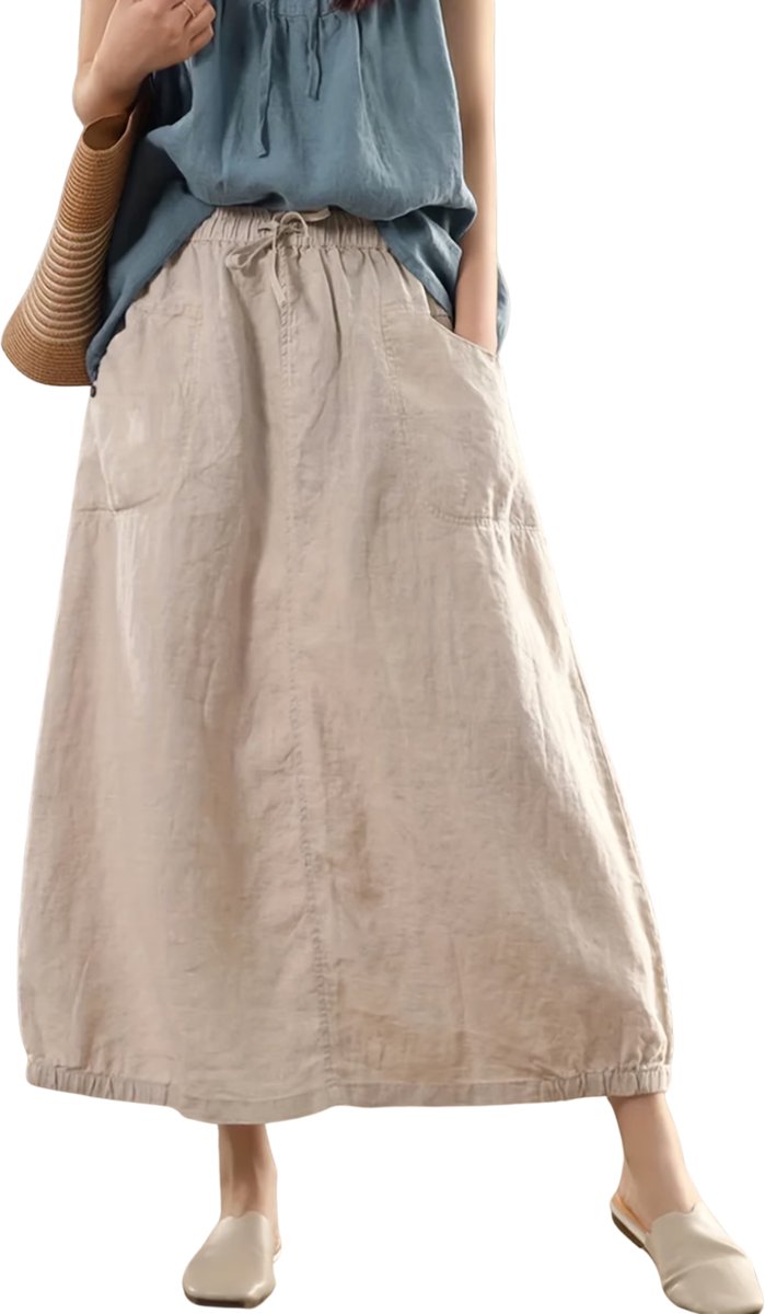Currero Broekrok Dames Skort Skirts Skirt Rok Midi Korte Broek Culotte Wandelrok Rokje Legging Beige