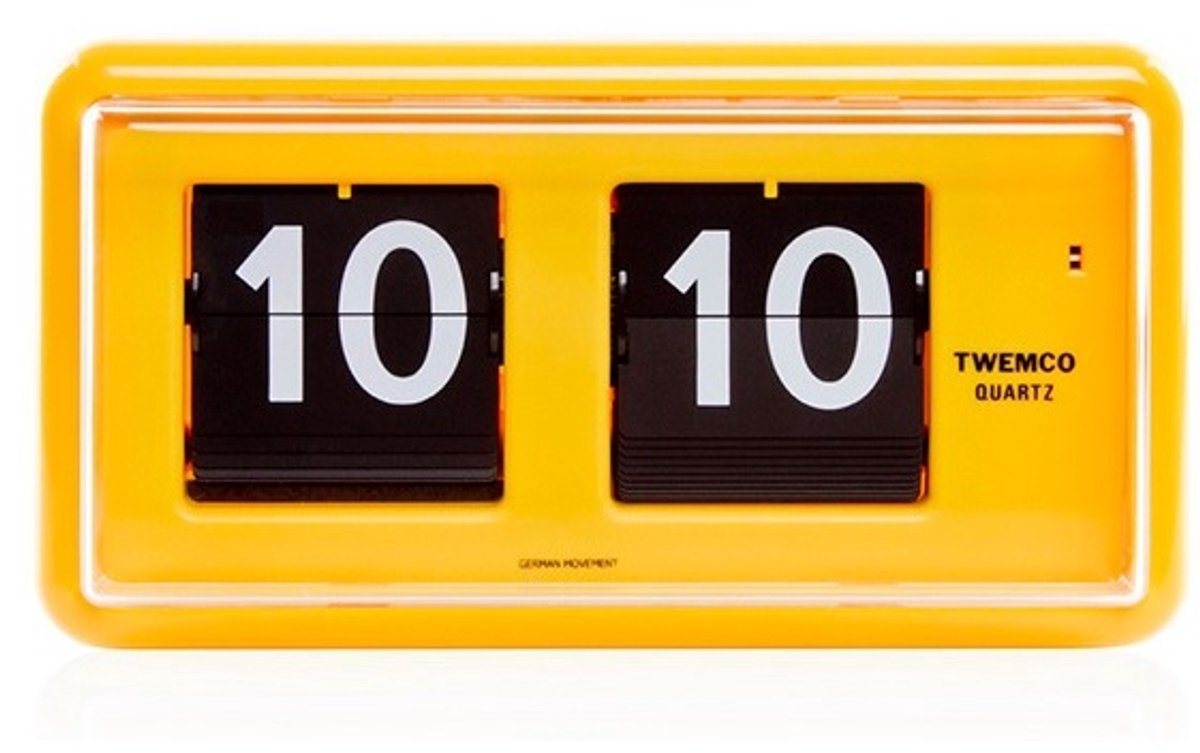 Twemco | Flipklok | QT-30 | Geel | Flip Clock | Flip Klok | Retro Klok | Digitale Klok | Digitale Wandklok| Digitale Klok Op Batterijen | Vintage Klok | Retro | Long life Mechanism