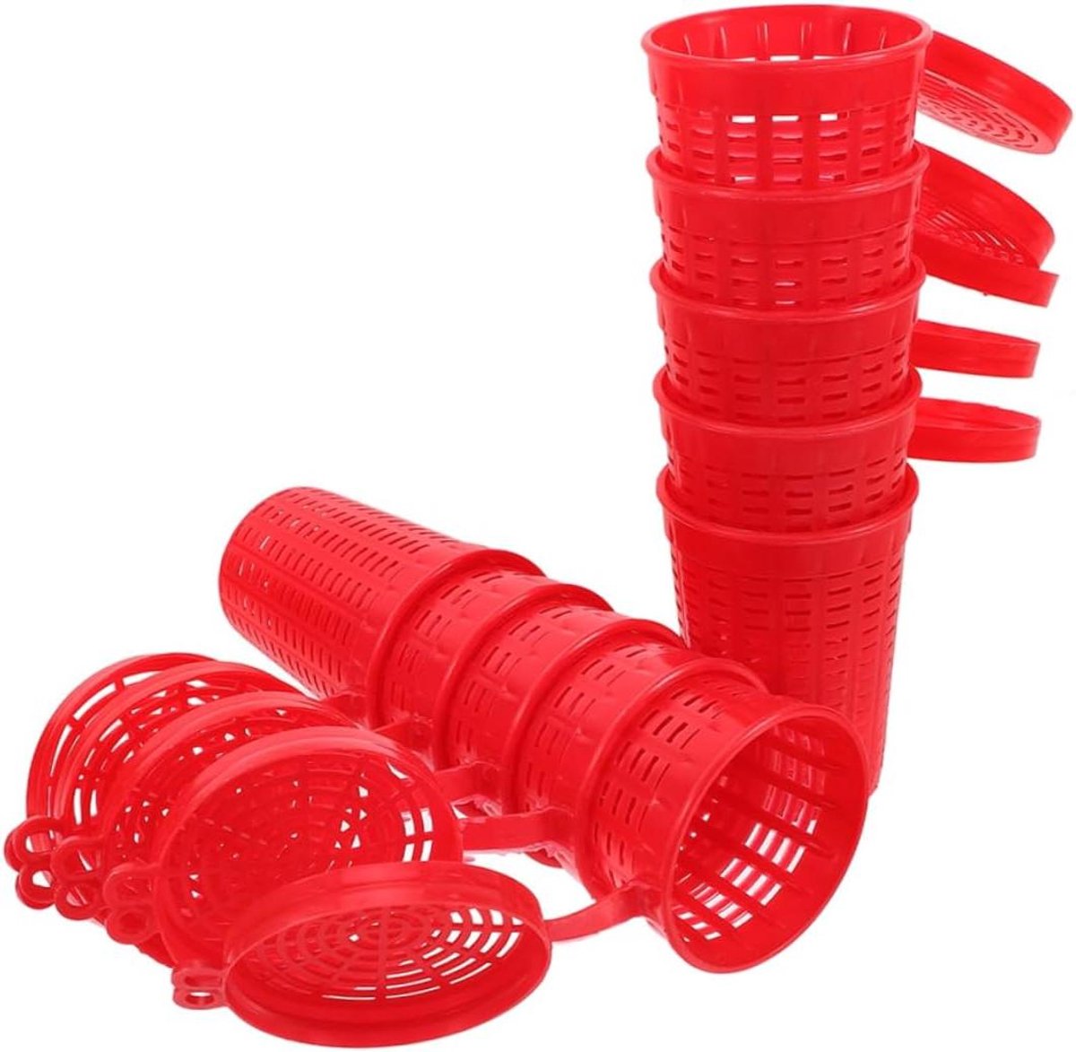 Vismix Korven - Voederkooi Set - Vissen Lokken - Gecontroleerde Aasafgifte - 7.7 cm - Rood