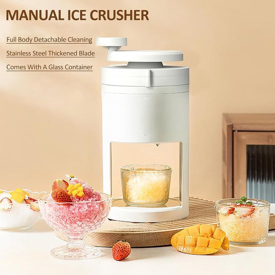 IJsmachine Handmatig - Crushed Ice Maker - Zelf Sneeuwijs - Draagbaar Ontwerp - 27 x 15 cm - Wit van Merkloos — afbeelding 3