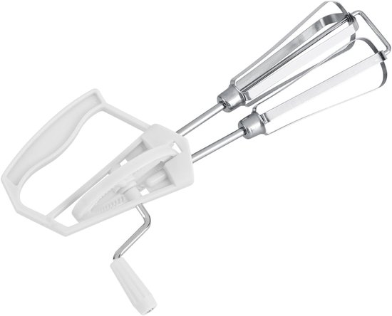 Eierklopper Handmatig - Keukenmixer Klopset - Beslag Maken - Automatische Rotatie - 26 x 12 cm - Wit — afbeelding 4