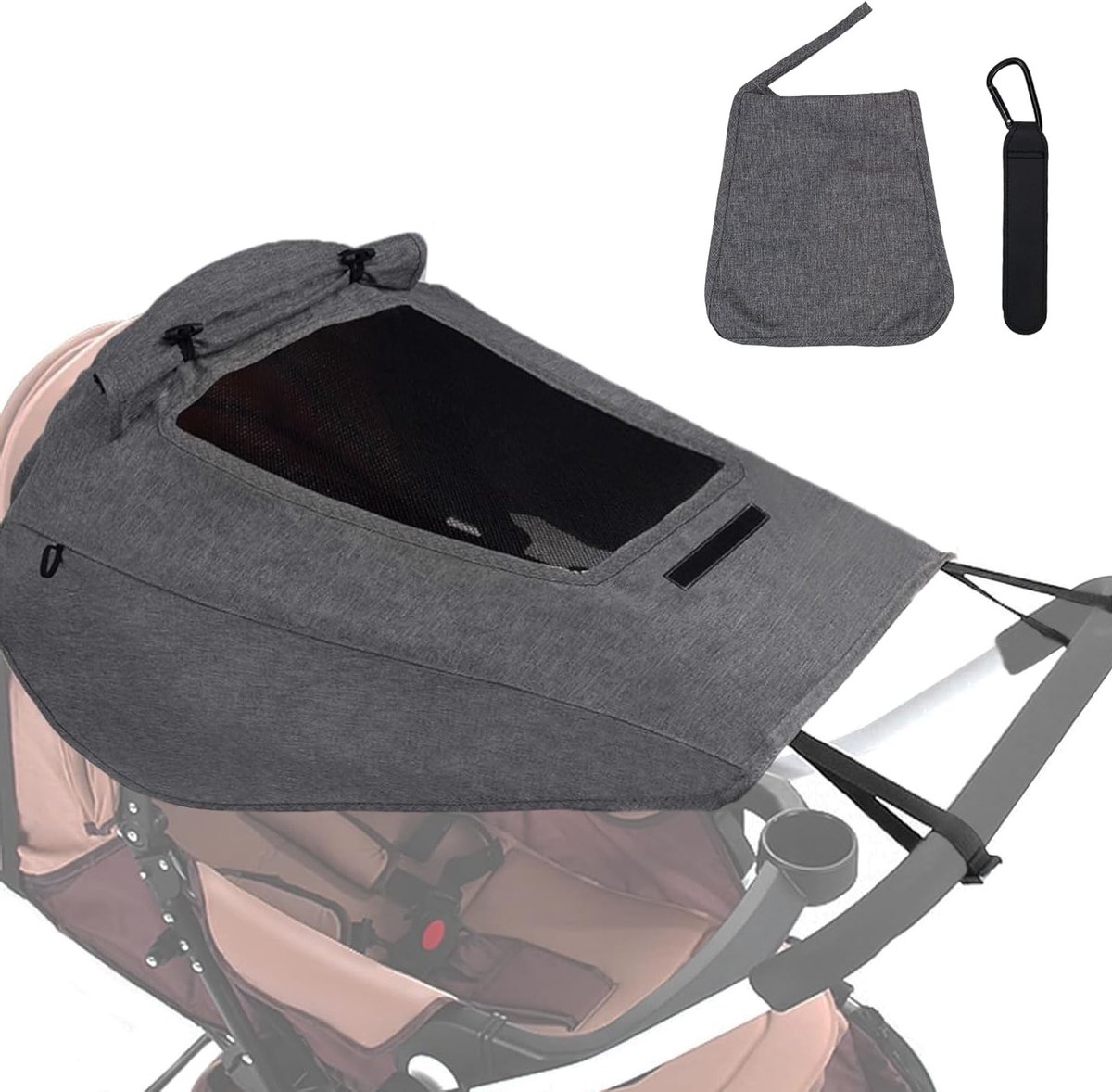 Dailygoods - Zonnescherm voor Kinderwagens, UV Bescherming 50+, Waterdicht en Verstelbaar