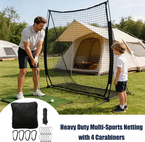 Golfnet Multisport - Trainingsnet Bal - Slagtraining Oefenen - Flexibele Netbarrière - 300 x 300 cm - Niet gespecificeerd — afbeelding 5