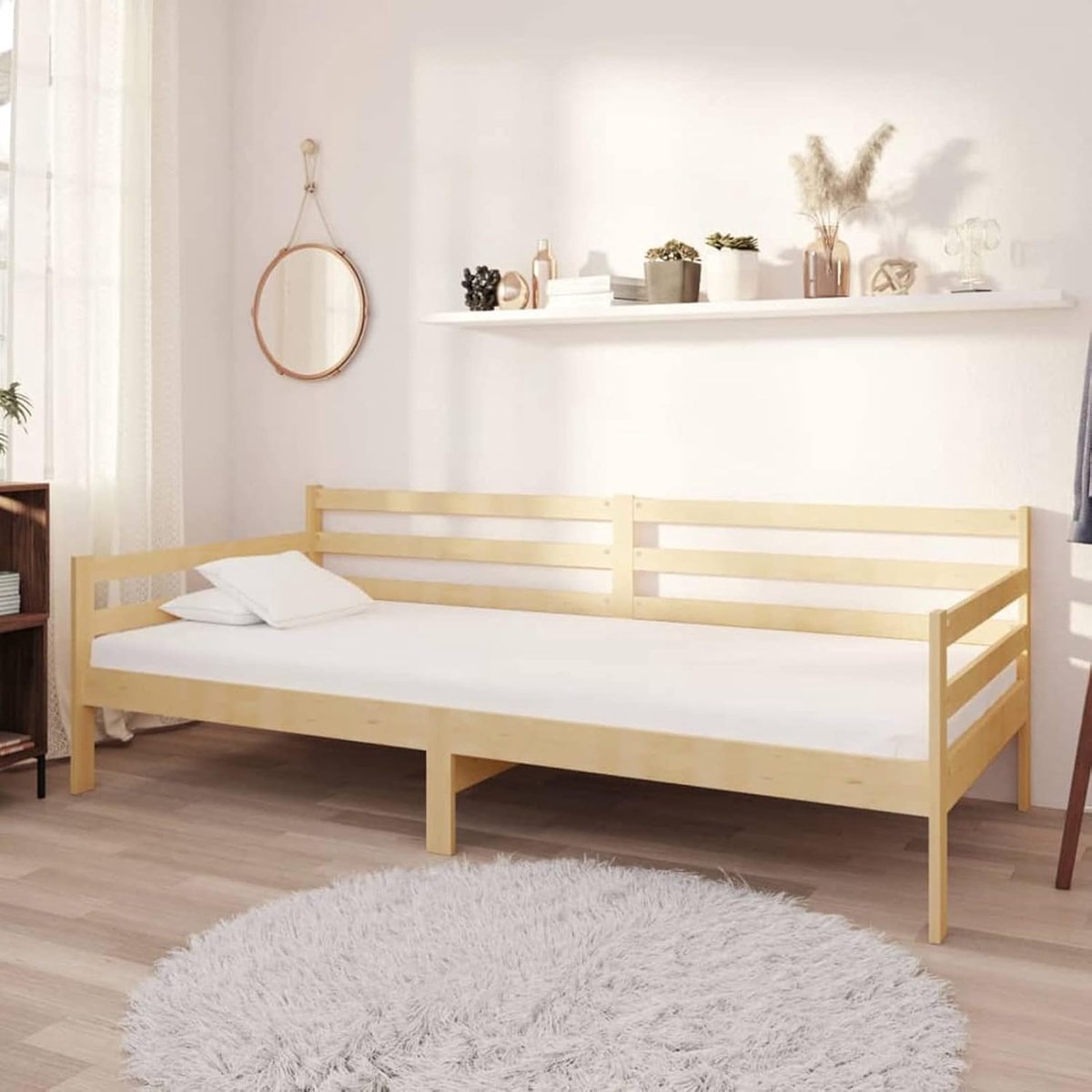 Houten Dagbed - Slaapbank - Gastvrij Ontvangen - Massief Grenenhout - 90 x 200 cm - Natuurlijk