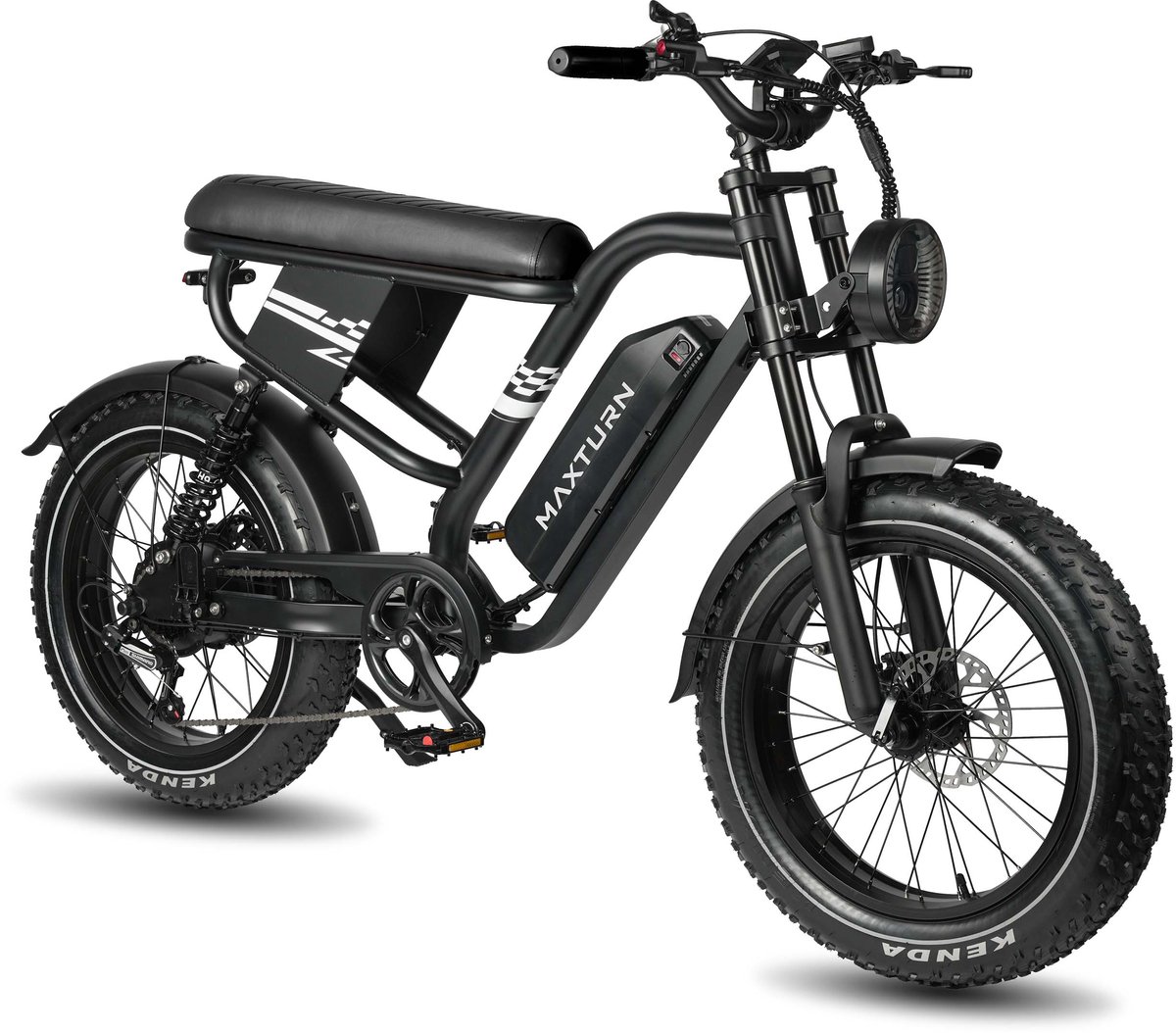 Maxturn MX10-Elektrische stadsfiets – Accu 48V 13,5Ah – Banden 20×4,0 inch – Shimano 7 versnellingen