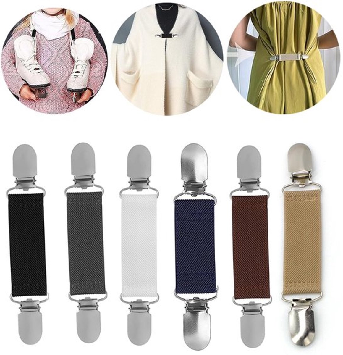 Kleding Clips voor Tailleren Dailygoods- Truiclips 6 Stuks Zwart